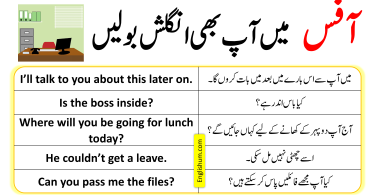 33 English Sentences with Urdu Translation Used at the Office
