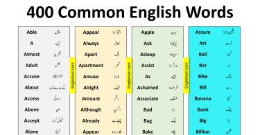 Basic Common English Words - Englishum