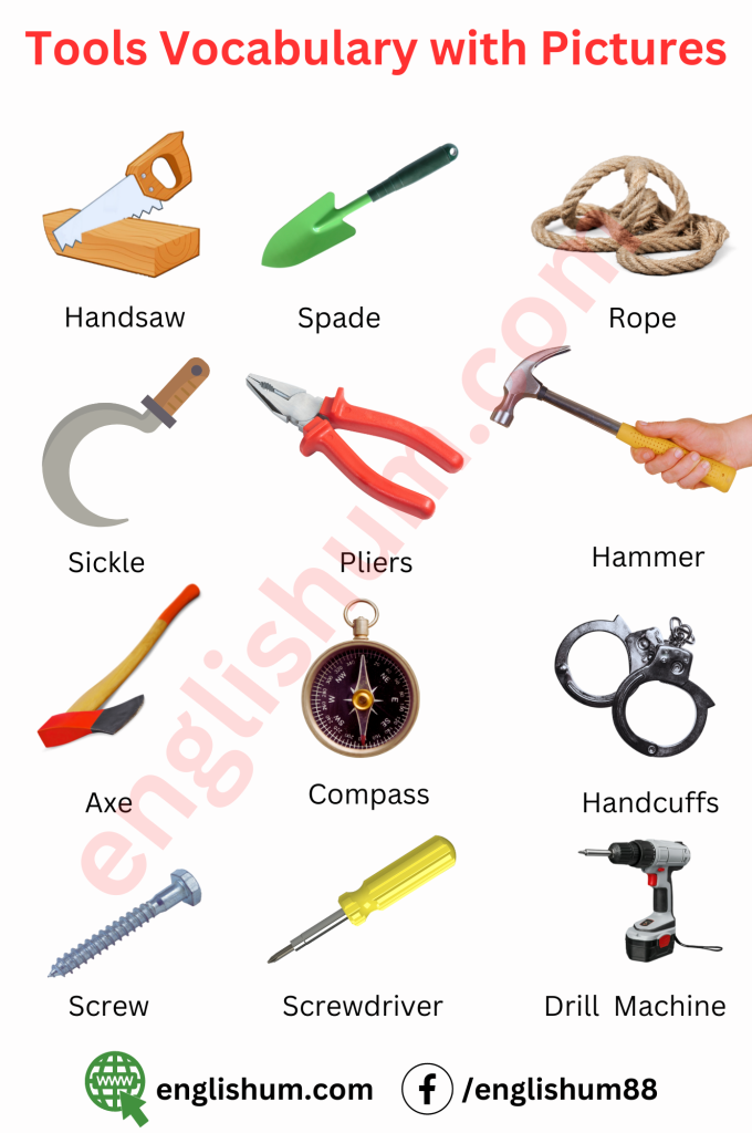 tools vocabulary with pictures