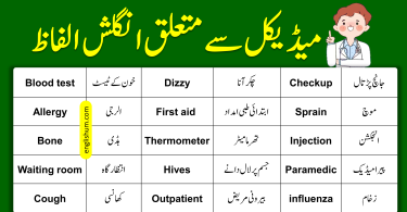 66 Hospital Related Vocabulary in English and Urdu