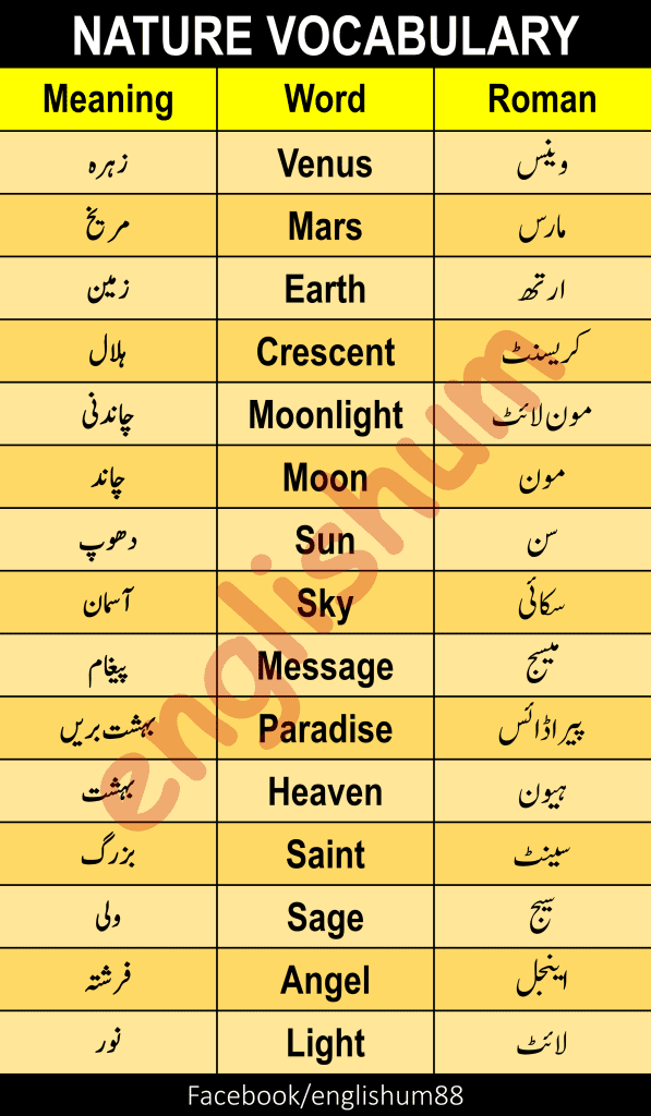 Nature Vocabulary